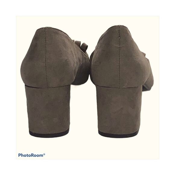 Chinese Laundry Anete Taupe Fringe Block Heel Pumps Size 6.5 Suede Boho Chic - Picture 8 of 16